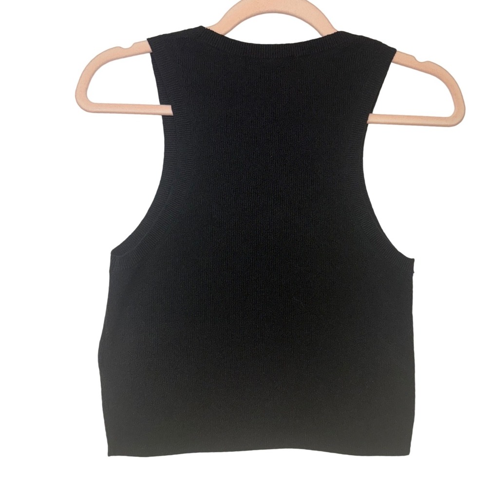 & Other Stories Stockholm Atelier Black Ribbed Silk Blend Tank Top Size S - Picture 4 of 8